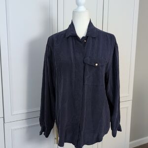 Vintage Britches Blue Button-Up Shirt Size 38 Or Medium